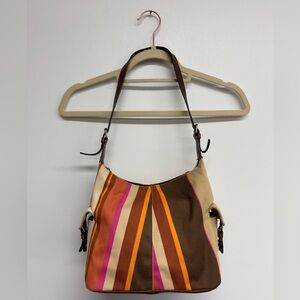 Preston & York Brown and Tan Canvas Hobo Bag
